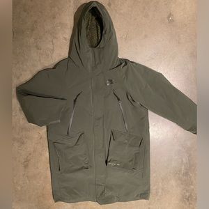 Nike Sportswear Oversized Parka - Size US S (4-6) Sequoia/Olive Canvas